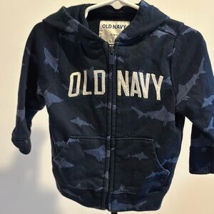 Old Navy Kids Dark Blue Shark Print Hoodie